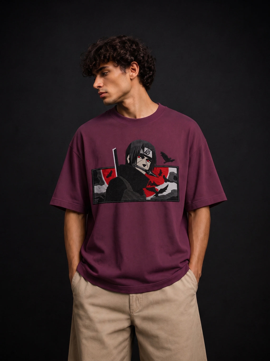 Itachi Crimson Shadow – Oversized Tee