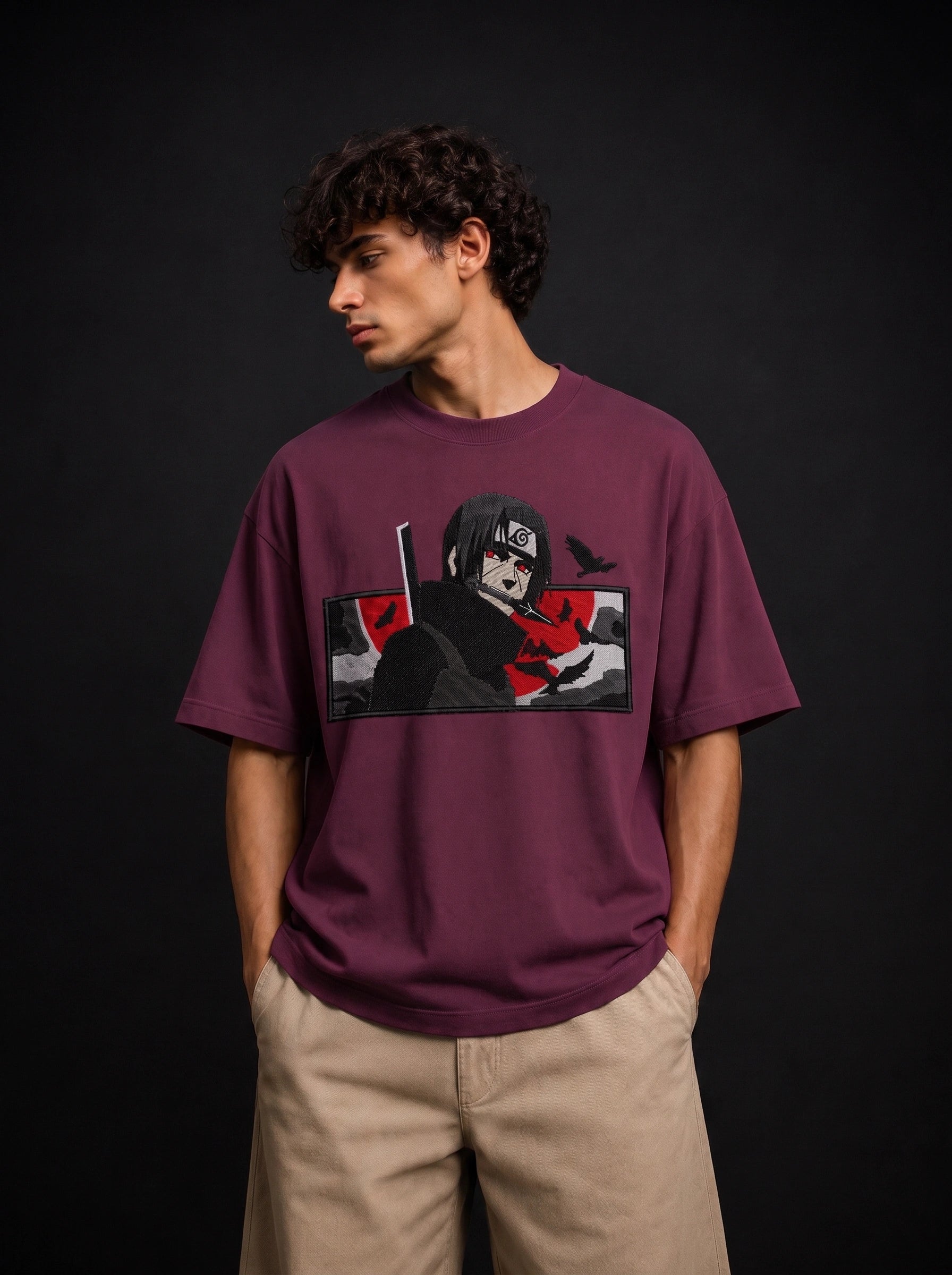 Itachi Crimson Shadow – Oversized Tee