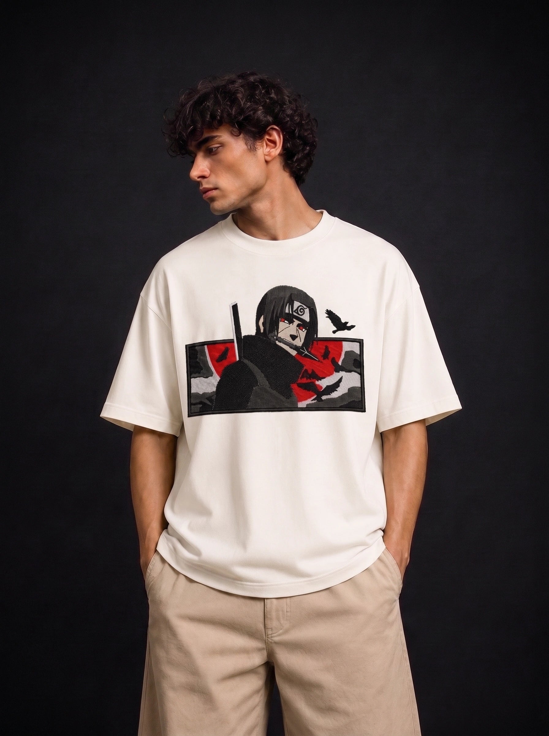 Itachi Crimson Shadow – Oversized Tee