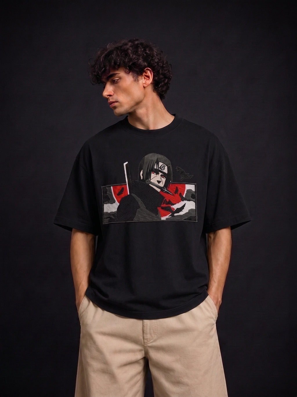 Itachi Crimson Shadow – Oversized Tee