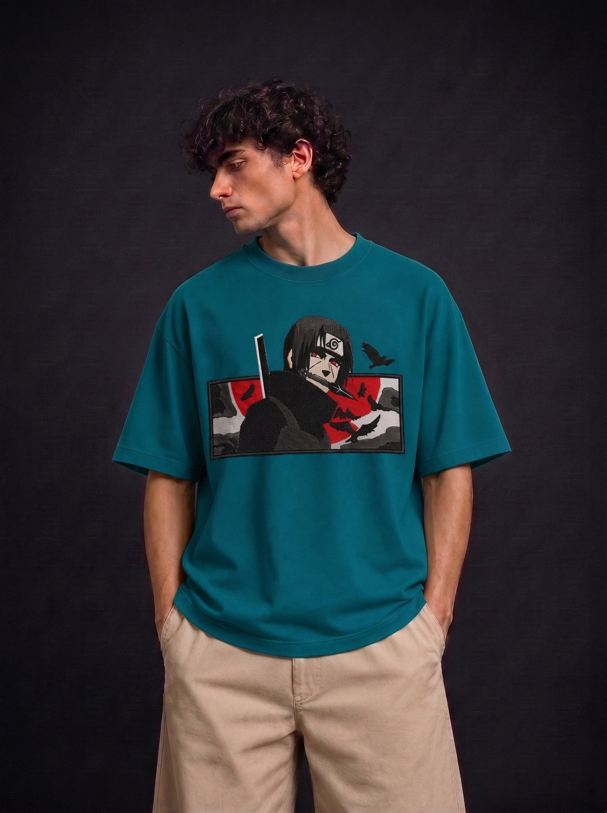 Itachi Crimson Shadow – Oversized Tee