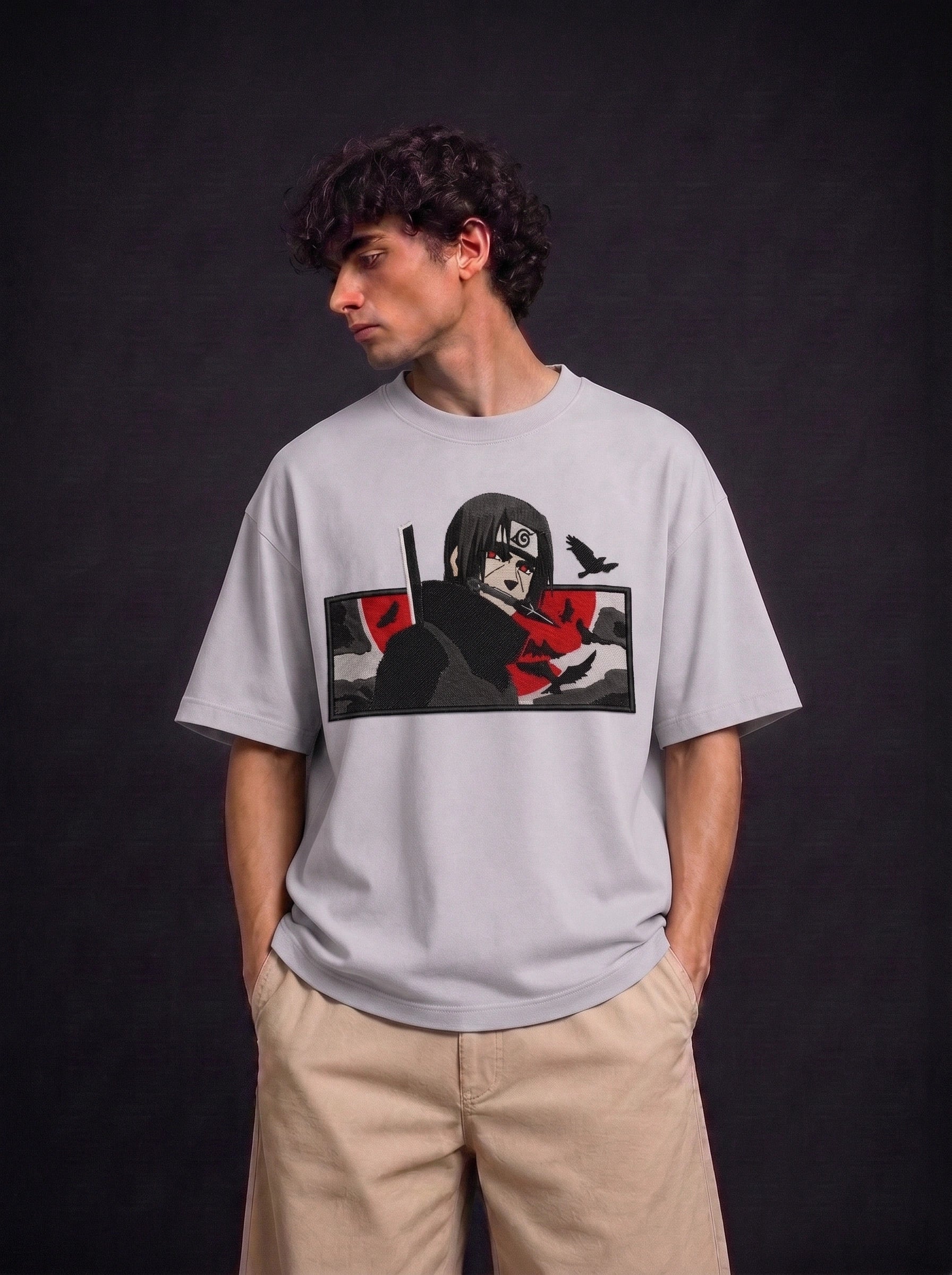 Itachi Crimson Shadow – Oversized Tee